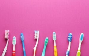 A selection of toothbrushes