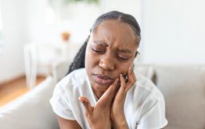 Woman with painful bite